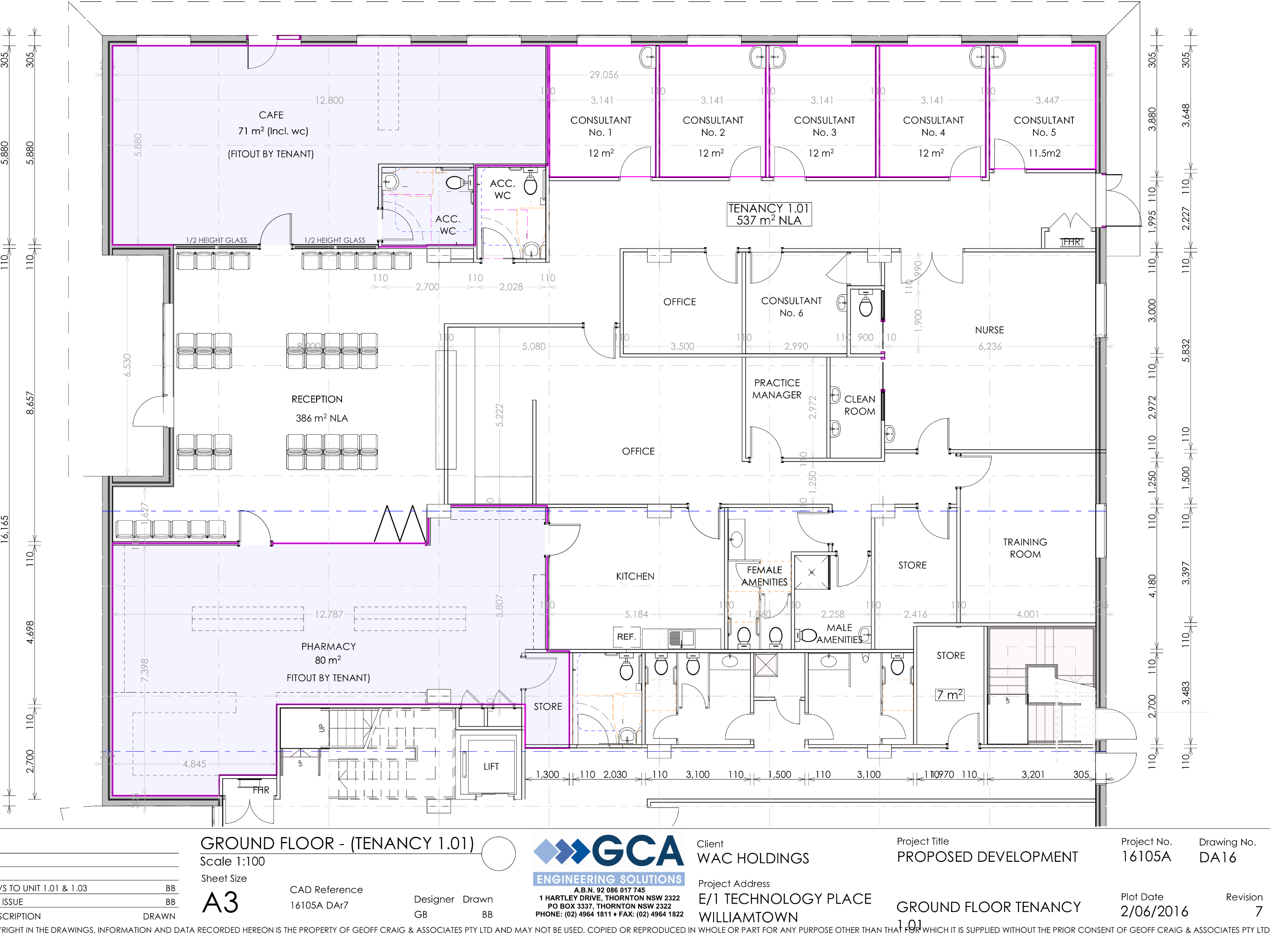 Plans for one of two floors of the new centre.
