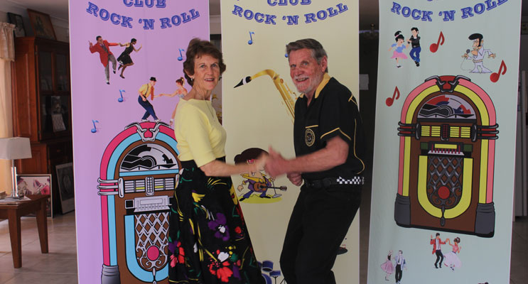 Nelson Bay Rock & Roll Club President and Secretary Keith and Diana Barnard warming up for the rockin weekend ahead. Photo: Jewell Drury 