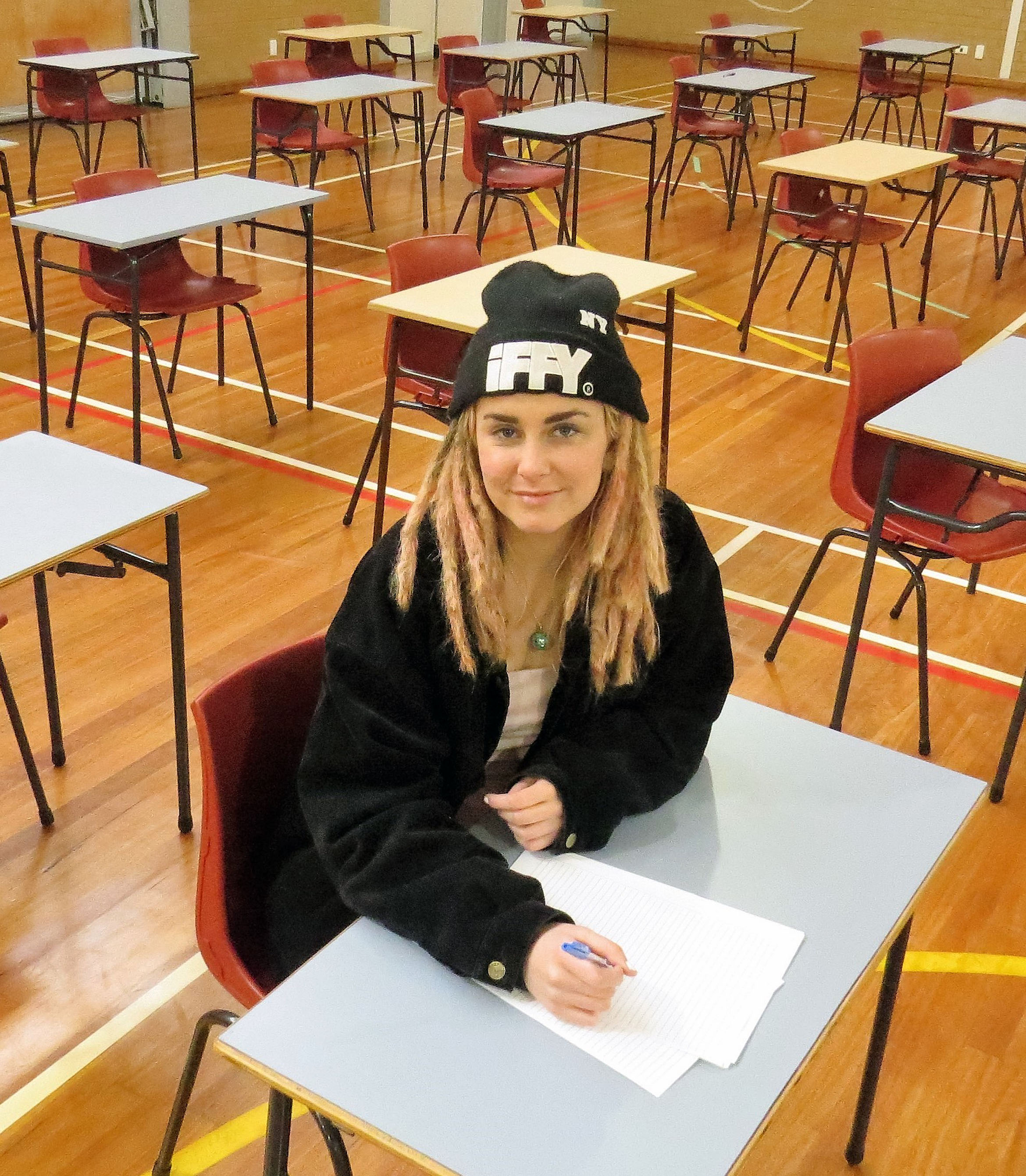 HSC EXAMINATION: Charli Burns from Tea Gardens sat the Community and Family Studies exam on her own.