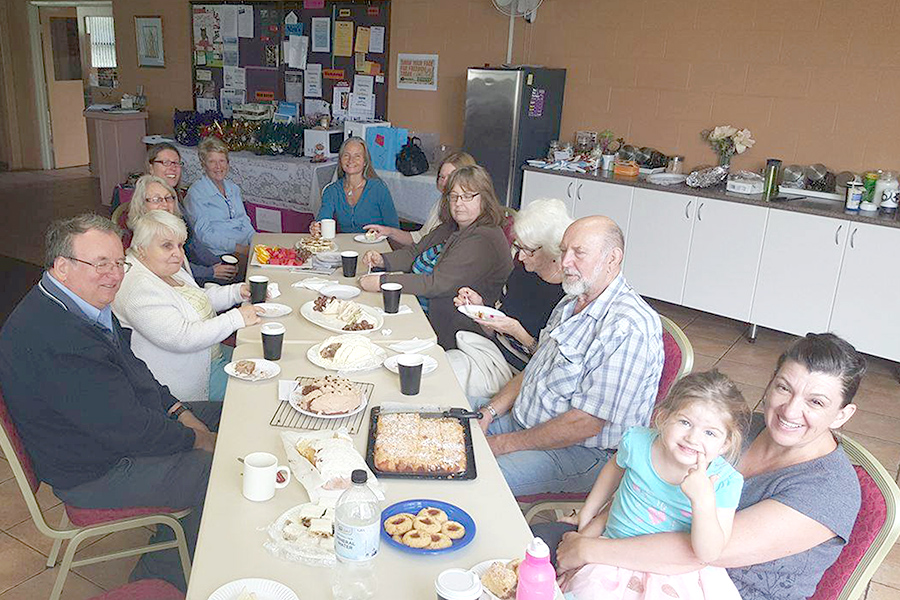 Members of the community enjoy this week’s Cuppa and cakes. Photo By: Julie Bailey 