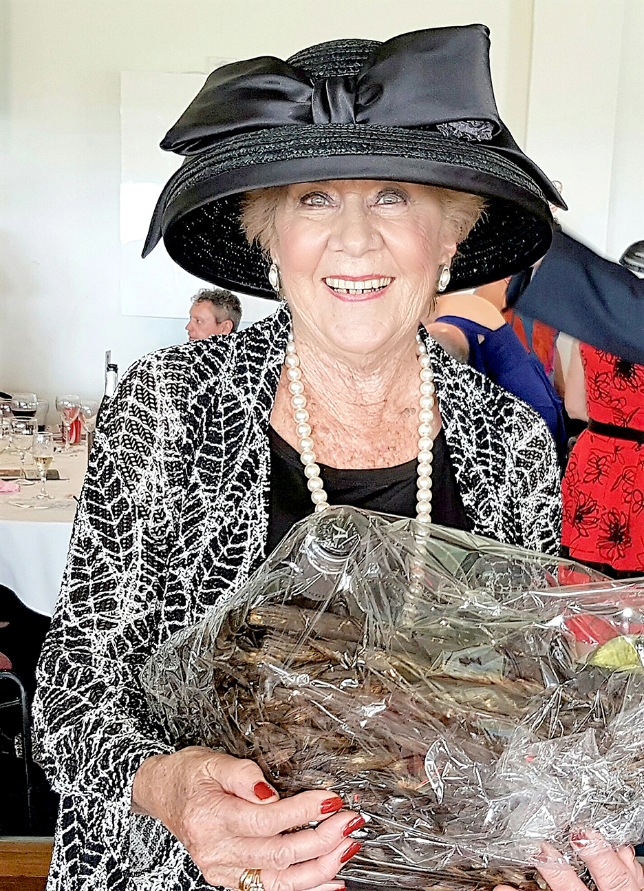 Trish Monaghan won the Best Dressed Lady on Melbourne Cup Day. Photo by Anne Gibson