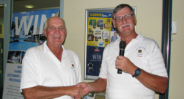 1.	Colin Bagnall winner of the A Grade Medal along with Captain Graham Bramley.
