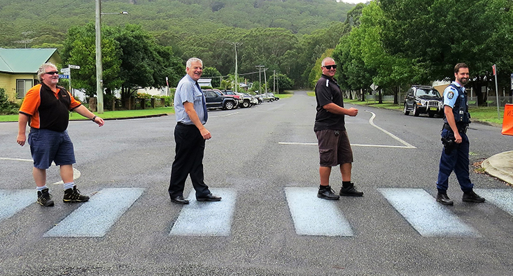 : Supporting School Zone Safety: Busways Depot Manager Kevin Price, BCS Principal Mr Don Hudson, MidCoast Council Road Safety Officer Chris Dimarco and Senior Constable Dave Feeney