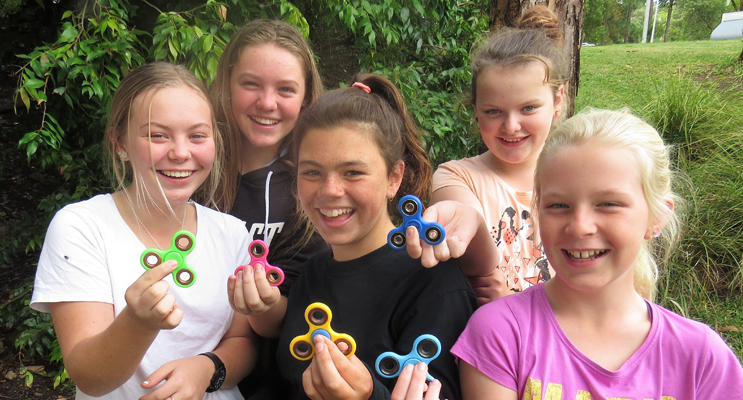 Fidget Spinners: Annee-Rose Perry, Khloe Middleton, Raylee Kierans, Shayla Nevinson and Georgia McKillop-Davies.