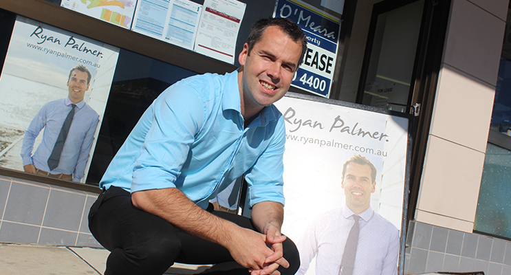 Ryan Palmer outside his office in Donald Street, Nelson Bay.