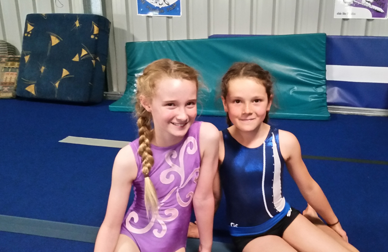 Amelie Gibson from the Hong Kong Gymnastic Team at a training session with the Bay’s Amya Buyst.