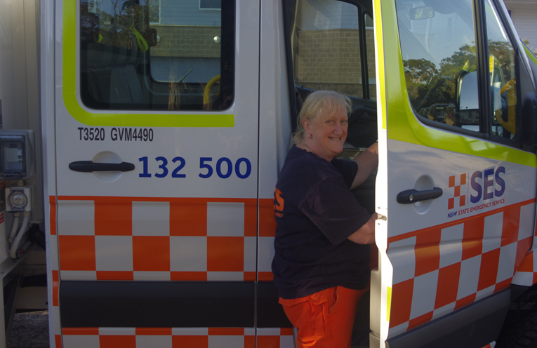 Maureen at the ready to serve her community. Photo by Marian Sampson.