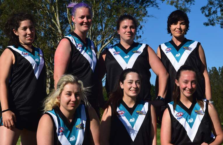 Jess, Mel, Stacey, Leaf, Danielle, Steph and Kayla from the Port Power Women’s team. Photos by Michael Gestrin