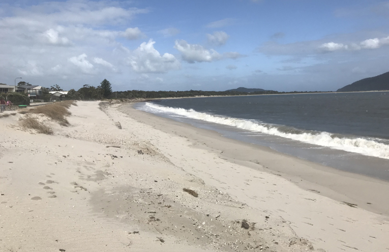 JIMMY’S BEACH: Sand back after January Storms.