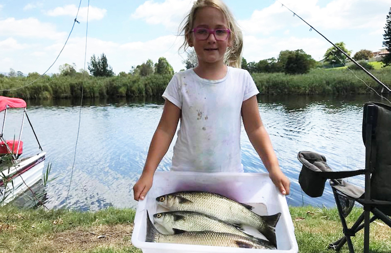 Georgie Mulder ready to weigh-in her catch. 