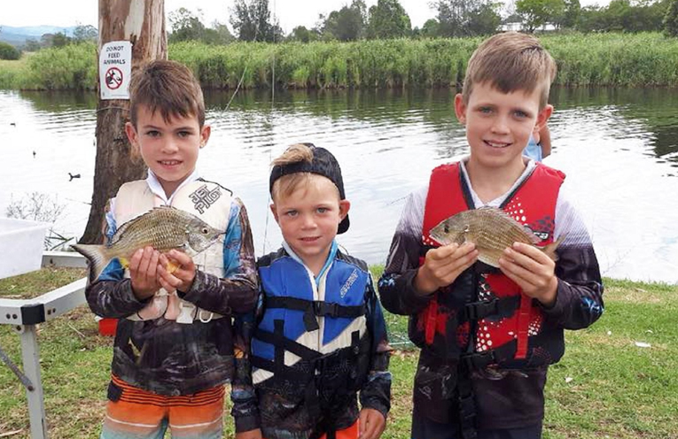 Family Fun: Juniors weighing-in at the Bash Bass. 